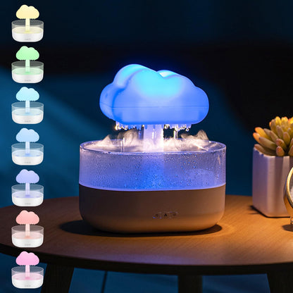 USB Rechargeable Raincloud Humidifier with LED Lights and Rain Sound™