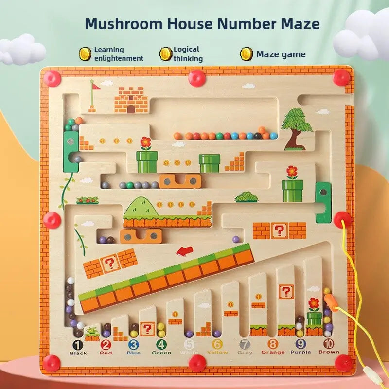 Magnetic Color And Number Maze Montessori Magnet Puzzle Board Educational Toys ™