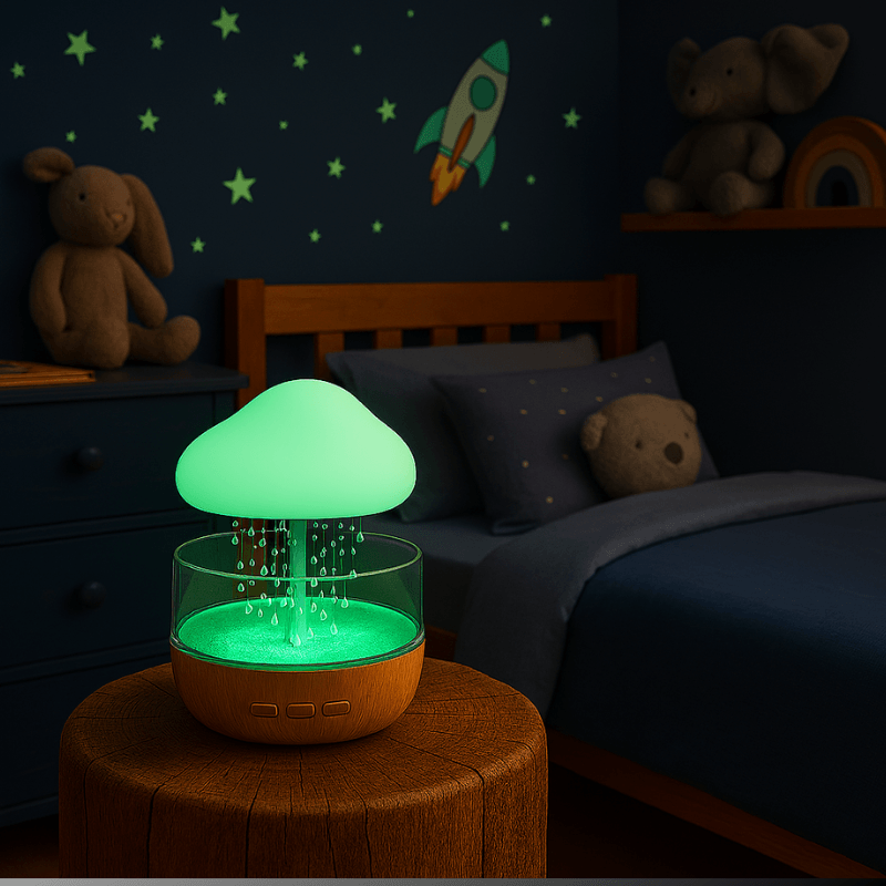 USB Rechargeable Raincloud Humidifier with LED Lights and Rain Sound™